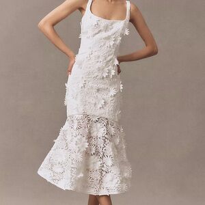 BARDOT MARICO SLEEVELESS LACE APPLIQUÉ MIDI DRESS | ANTHROPOLOGIE